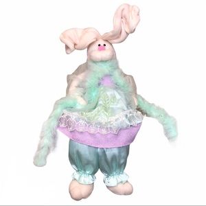 Easter Bunny Shelf Sitter Plush Boa & Skirt Pastel
